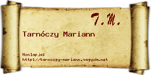 Tarnóczy Mariann névjegykártya