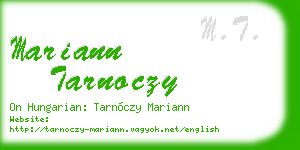 mariann tarnoczy business card
